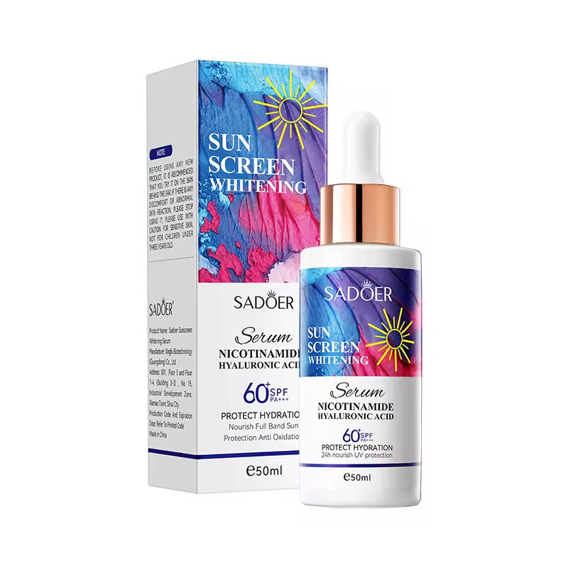 SPF 60+ Sunscreen Serum – Niacinamide + Hyaluronic Acid (50ml)