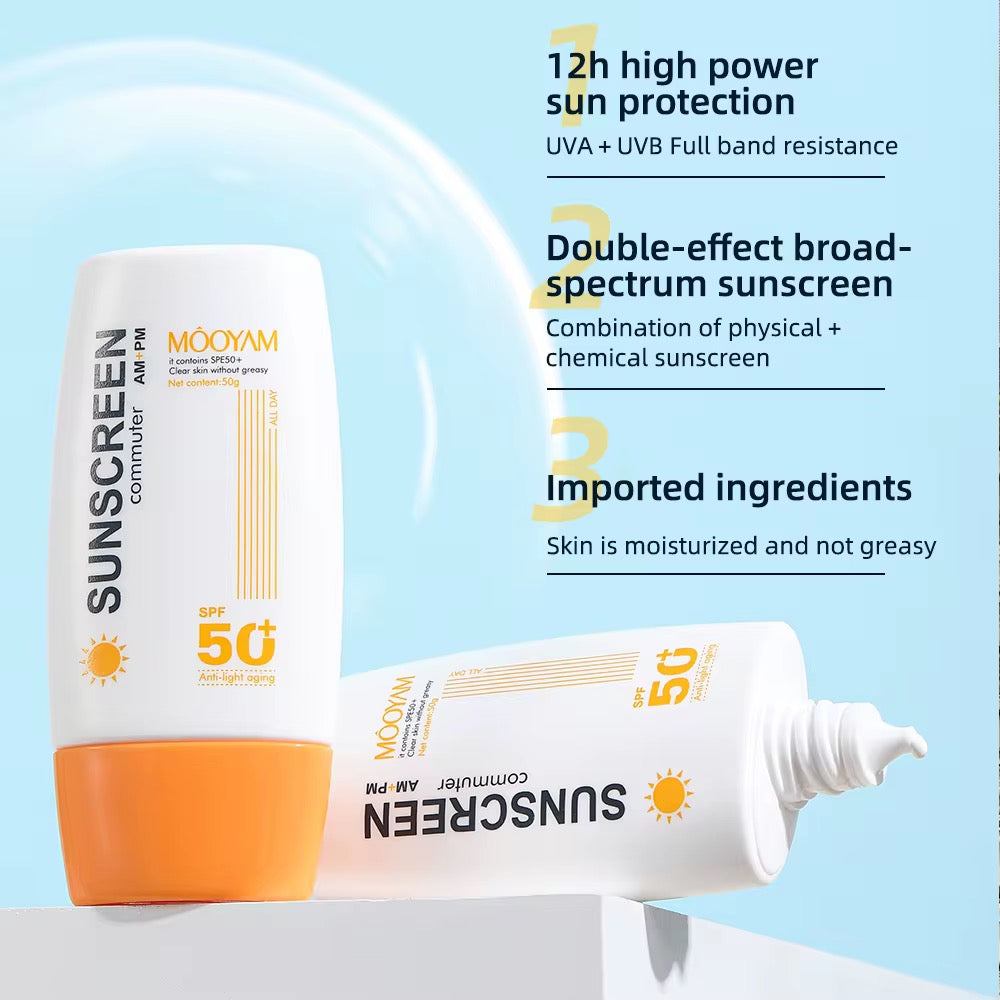 SPF 50+ Commuter Sunscreen – Lightweight, Long-Lasting Protection (For AM & PM Use)