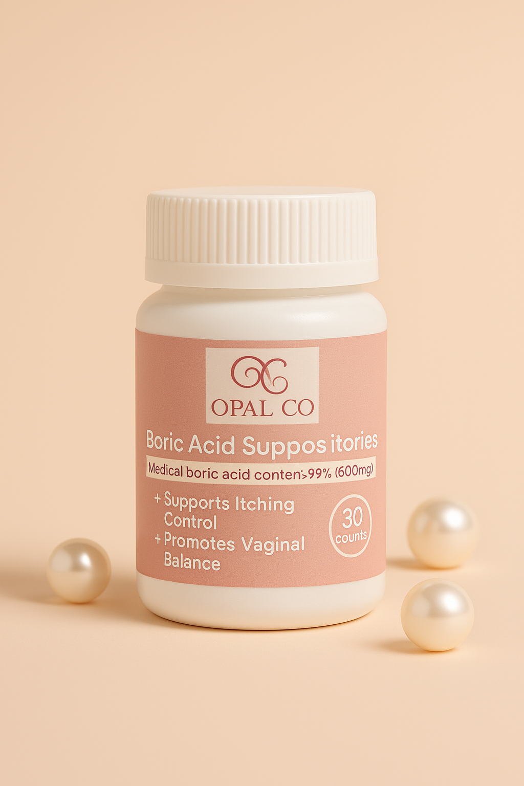 🌸Opal Co. Boric Acid Suppositories
Vaginal pH Balance & Odor Control – 30 Capsules