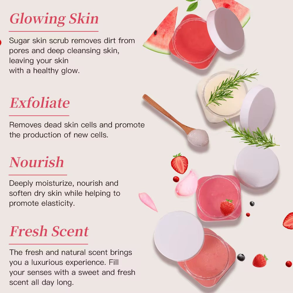 Fruity Body Scrub – Deep Moisturizing & Glow-Enhancing (Multiple Scents)