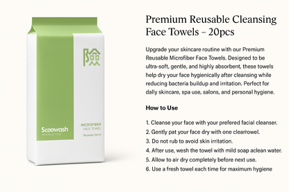 Reusable Microfiber Face Towel – 20pcs Pack